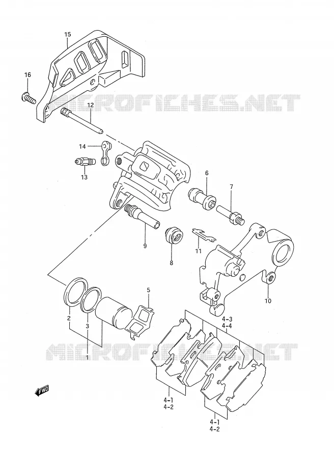 ETRIER DE FREIN ARRIERE (MODELE P/R) Suzuki MOTO 250 RM 1995  RM250S(E28)