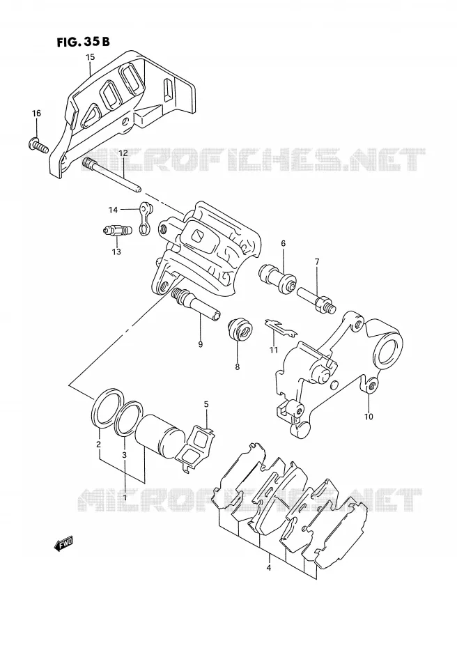 ETRIER DE FREIN ARRIERE (MODELE S) Suzuki MOTO 125 RM 1993  RM125P(E2)
