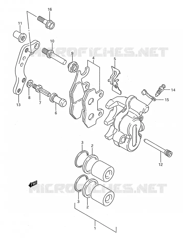ETRIER DE FREIN AVANT (MODELE K/L) Suzuki MOTO 250 RM 1991  RM250M(E28)