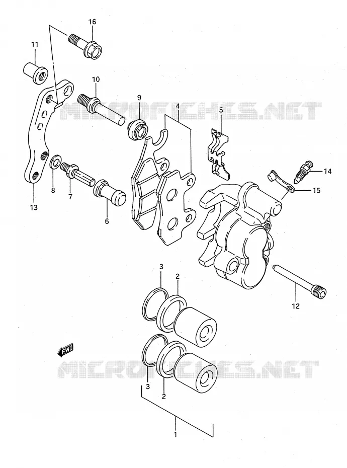 ETRIER DE FREIN AVANT (MODELE N/P/R) Suzuki MOTO 125 RM 1992  RM125N(E28)