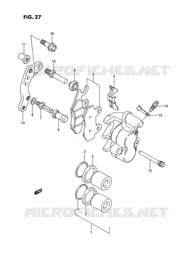 ETRIER DE FREIN AVANT (MODELE P/R) Suzuki MOTO 250 RM 1993  RM250P(E2)