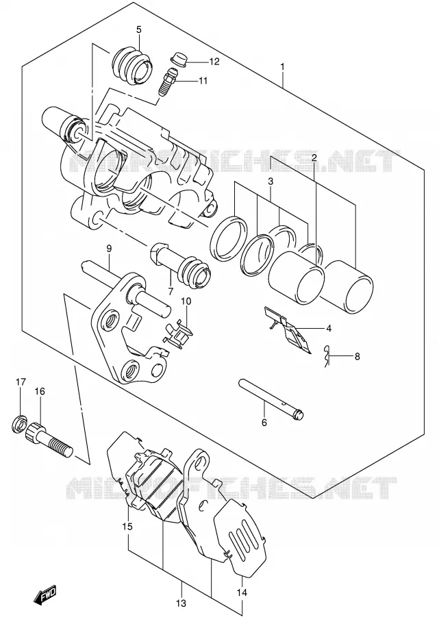 ETRIER DE FREIN AVANT Suzuki MOTO 1500 INTRUDER 2009  VL1500K9(E2)
