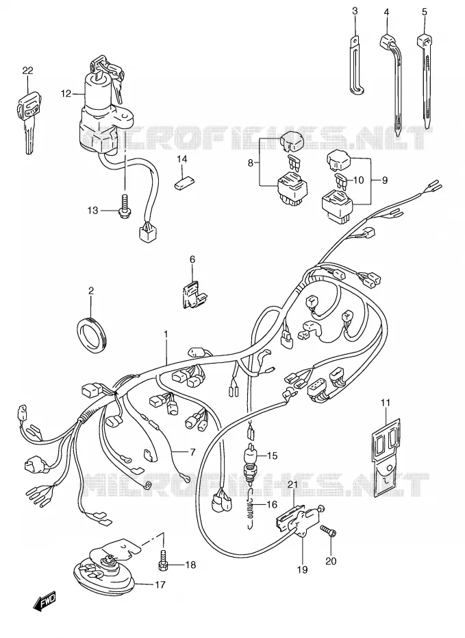 FAISCEAU ELECTRIQUE Suzuki MOTO 250 RG 1996  RGV250T(E24)