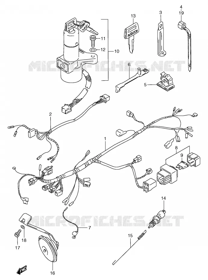 FAISCEAU ELECTRIQUE Suzuki MOTO 80 RG 1985  RG80CF(E4)