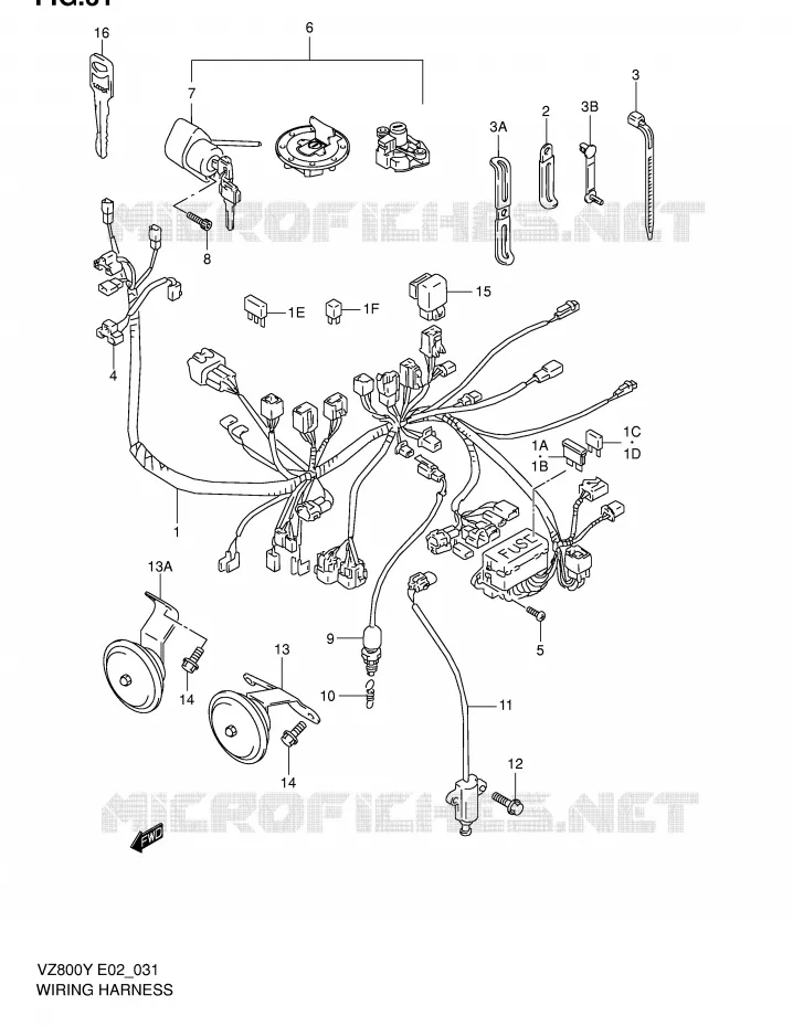 FAISCEAU ELECTRIQUE Suzuki MOTO 800 MARAUDER 2000  VZ800Y(E2)
