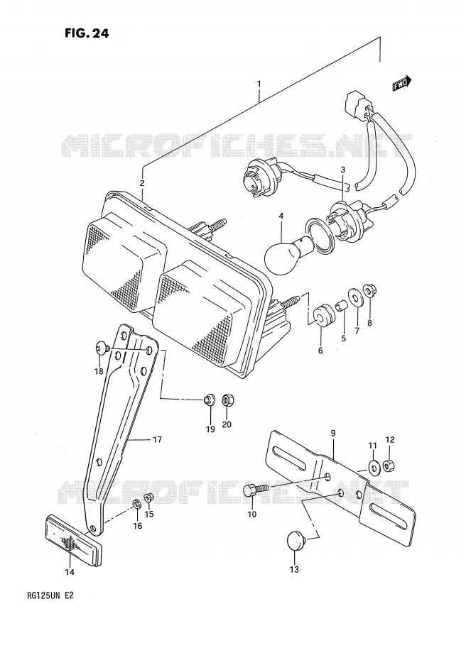 FEU ARRIERE Suzuki MOTO 125 RG 1992  RG125UN(E2)
