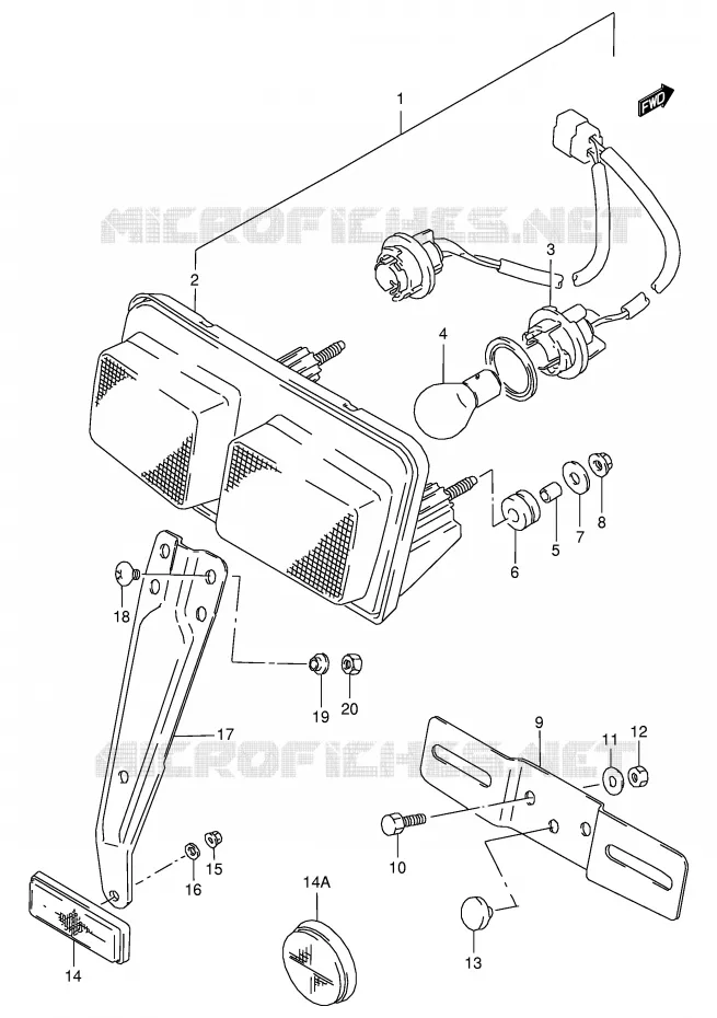 FEU ARRIERE Suzuki MOTO 125 RG 1993  RG125FUP(E18)