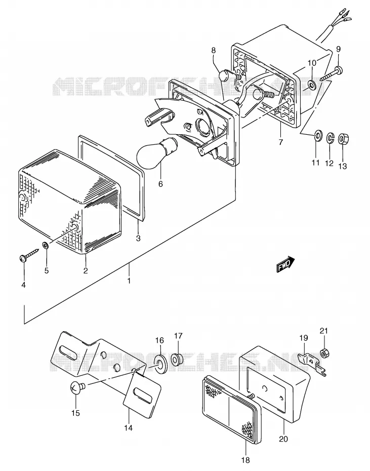 FEU ARRIERE Suzuki MOTO 50 RG 1994  RG50R(E6)