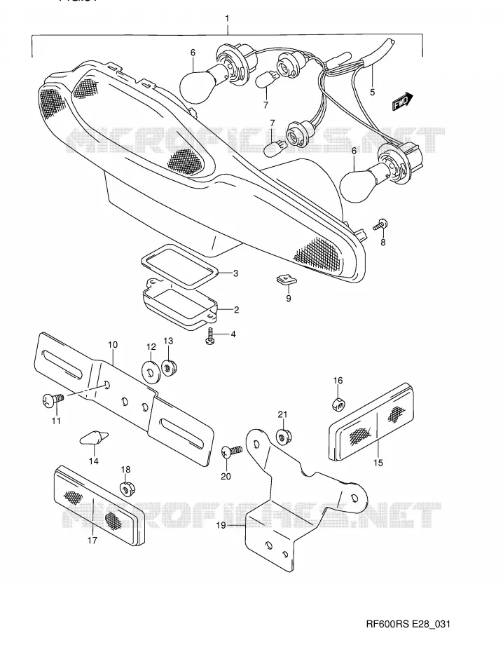 FEU ARRIERE Suzuki MOTO 600 RF 1995  RF600RS(E28)