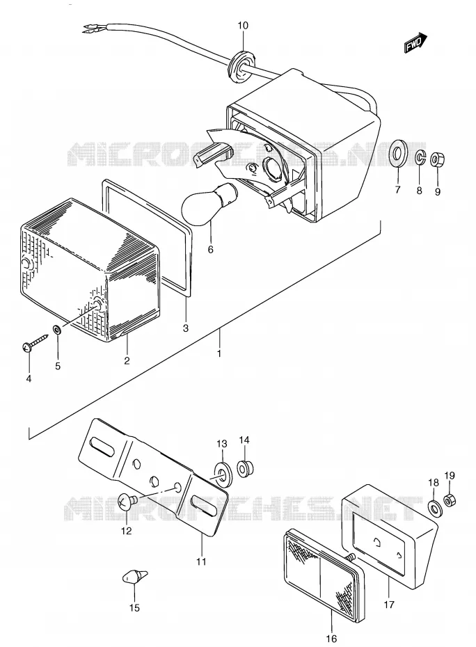 FEU ARRIERE Suzuki MOTO 80 RG 1988  RG80J(E4)