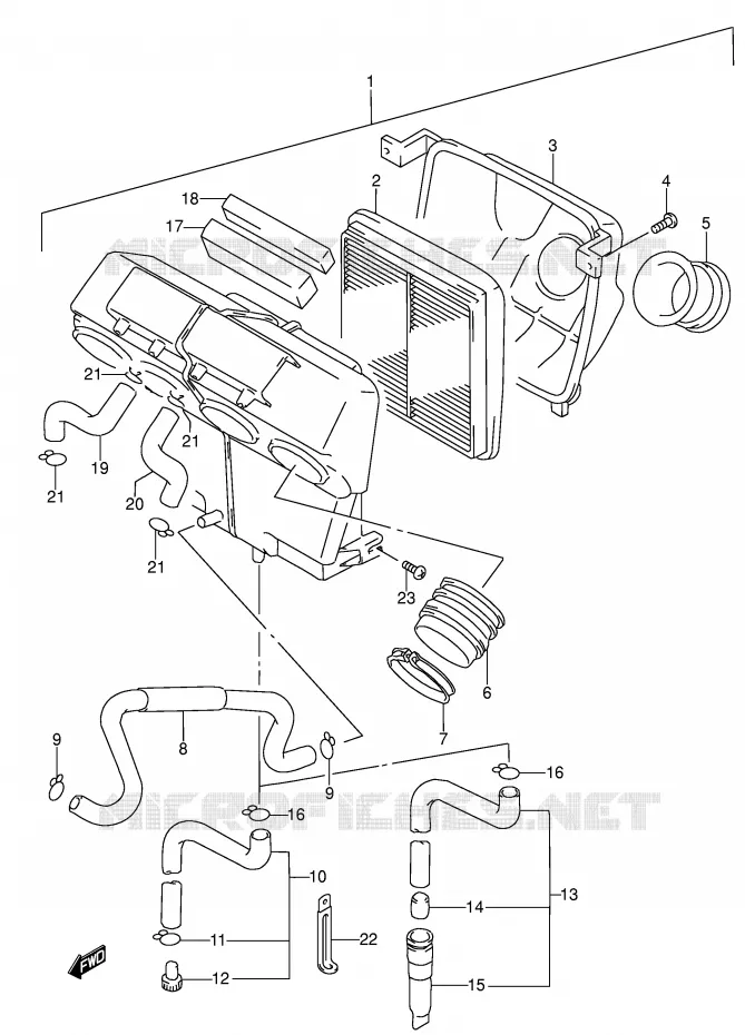 FILTRE A AIR Suzuki MOTO 600 RF 1995  RF600RS(E2)