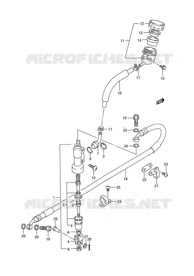 MAITRE CYLINDRE ARRIERE (MODELE P/R/S) Suzuki MOTO 125 RM 1994  RM125R(E28)