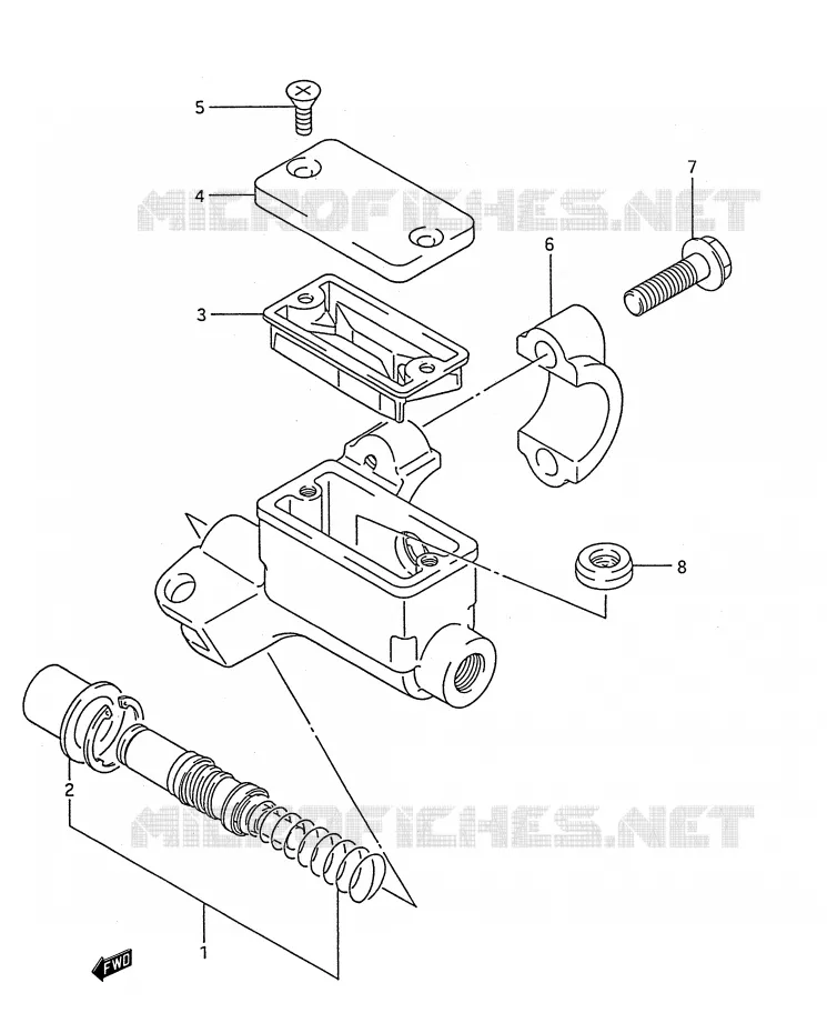 MAITRE CYLINDRE AVANT (MODELE K/L/M) Suzuki MOTO 250 RM 1990  RM250L(E28)