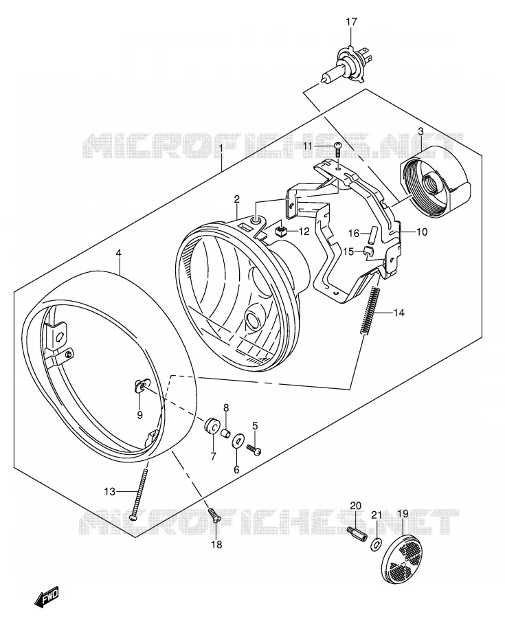 PHARE (E24) Suzuki MOTO 1500 INTRUDER 2008  VL1500K8(E2)