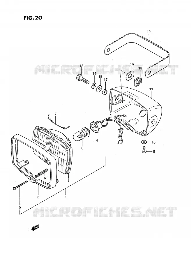PHARE (E43) Suzuki MOTO 50 PV 1991  PV50M(E15)