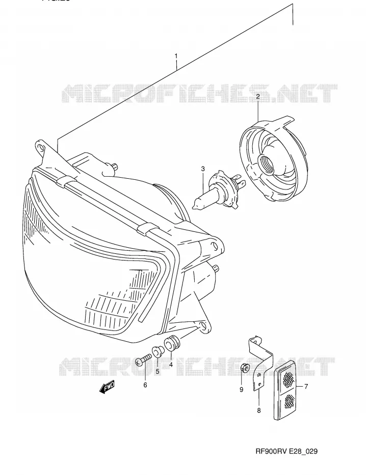 PHARE Suzuki MOTO 900 RF 1995  RF900RZS(E28)