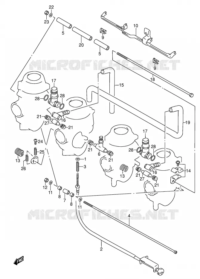 PIECES EXTERNES CARBURATEUR (MODELE S/T/V) Suzuki MOTO 600 RF 1996  RF600RT(E2)