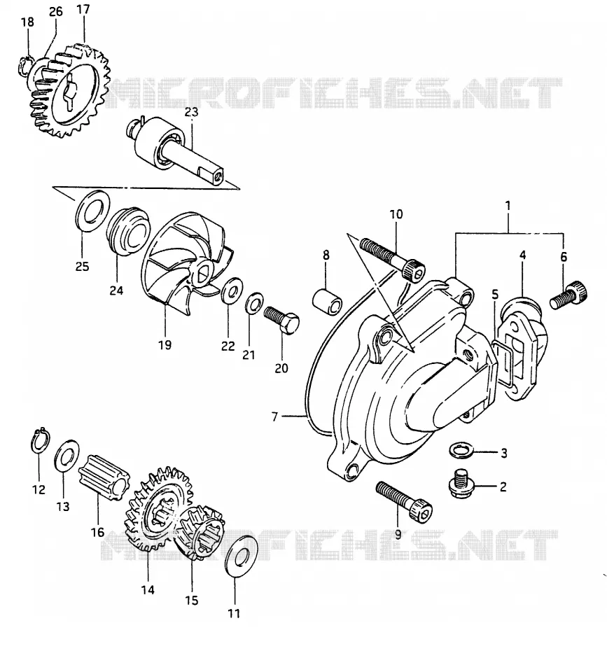 POMPE A EAU Suzuki MOTO 250 RG 1987  RG250FH(G/H)
