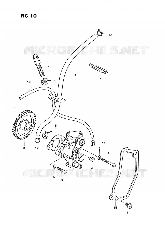POMPE A HUILE (E16,E43,MODELE R E15,P15) Suzuki MOTO 50 PV 1990  PV50L(E15)