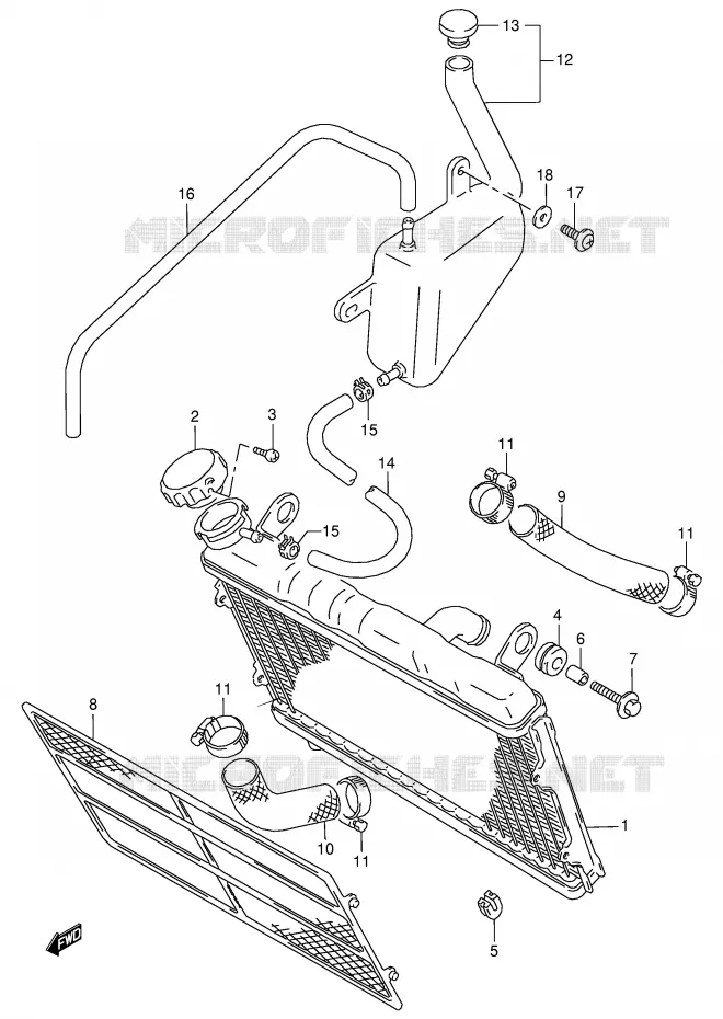 RADIATEUR Suzuki MOTO 125 RG 1993  RG125FP(E18)