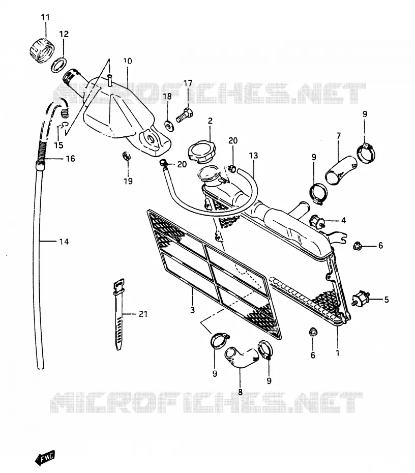 RADIATEUR Suzuki MOTO 250 RG 1987  RG250FCH(G/H)