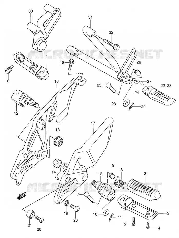REPOSE PIED Suzuki MOTO 600 RF 1994  RF600RUR(E2)