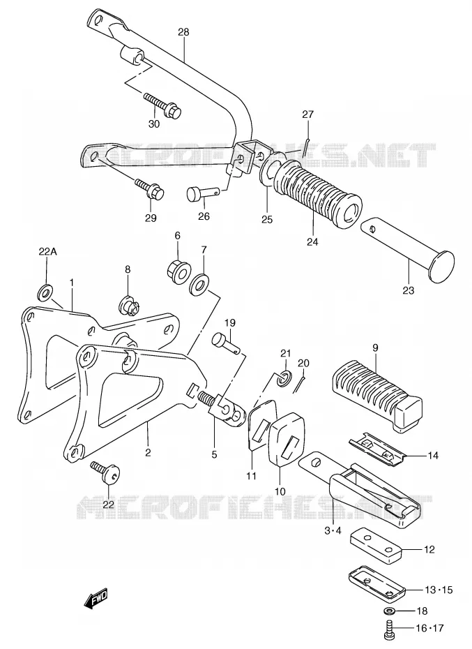 REPOSE PIED Suzuki MOTO 80 RG 1988  RG80J(E4)