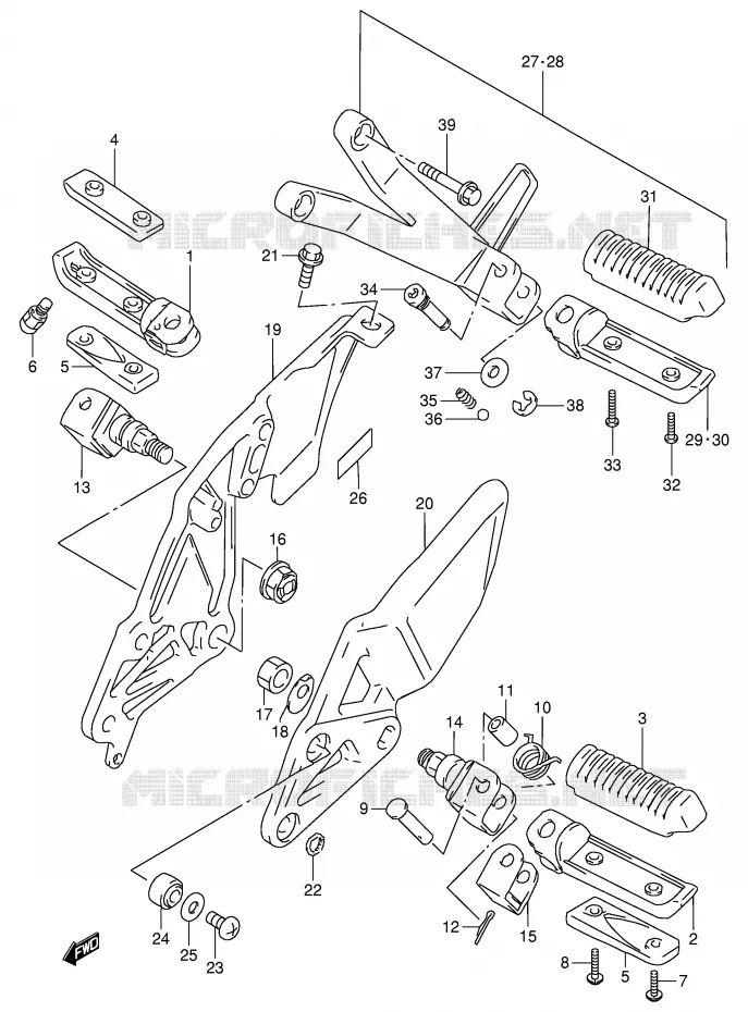 REPOSE PIED Suzuki MOTO 900 RF 1997  RF900RV(E2)