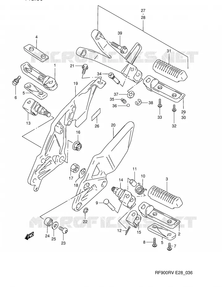 REPOSE PIED Suzuki MOTO 900 RF 1997  RF900RV(E28)