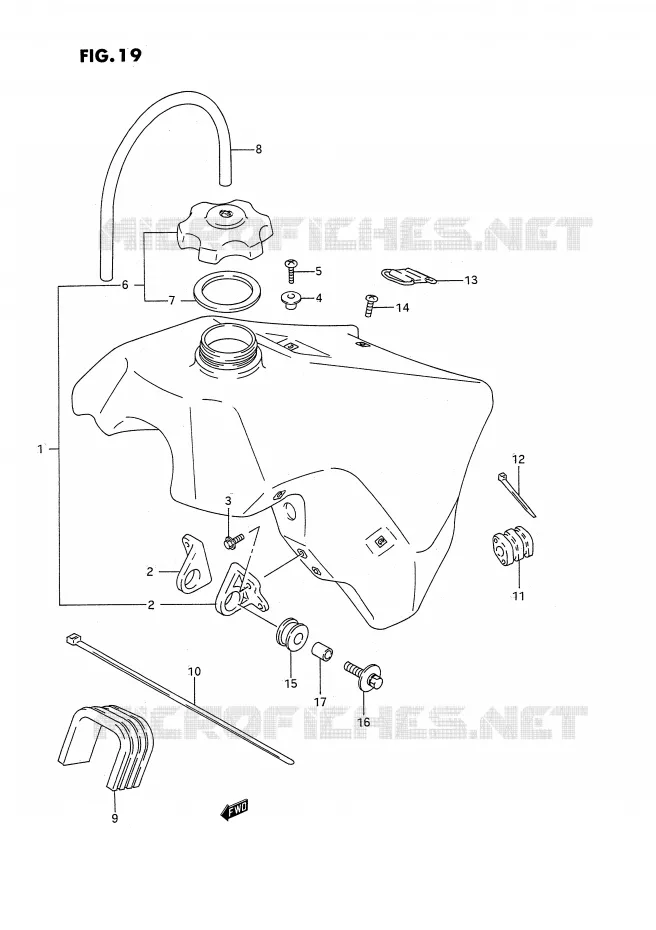 RESERVOIR D'ESSENCE (MODELE N) Suzuki MOTO 125 RM 1994  RM125R(E3)