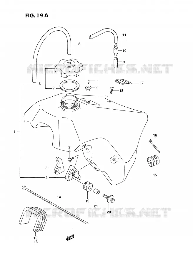 RESERVOIR D'ESSENCE (MODELE P/R/S) Suzuki MOTO 125 RM 1992  RM125N(E2)