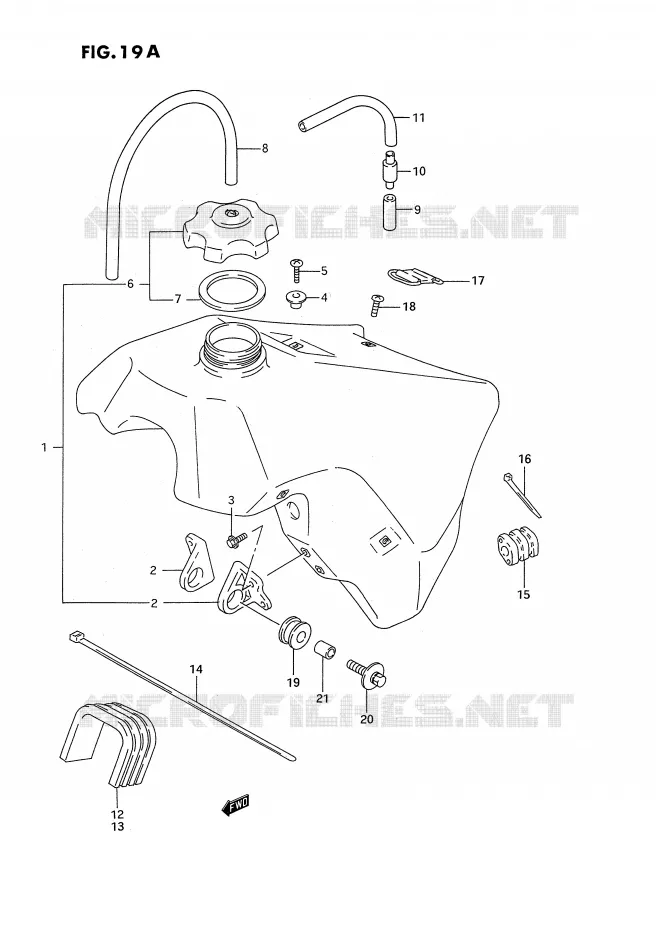RESERVOIR D'ESSENCE (MODELE P/R/S) Suzuki MOTO 125 RM 1992  RM125N(E3)