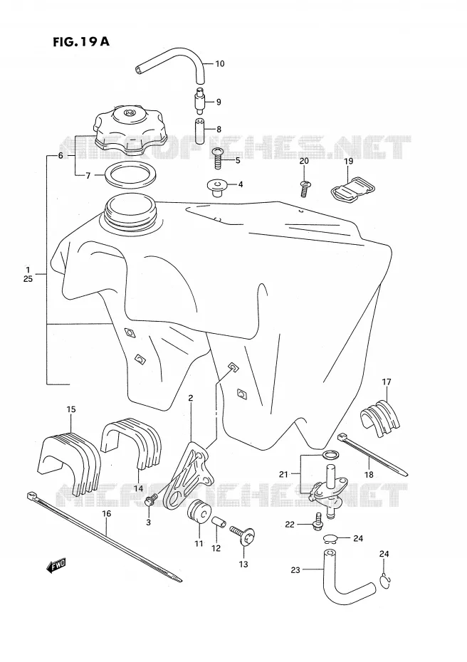 RESERVOIR D'ESSENCE (MODELE S) Suzuki MOTO 250 RM 1995  RM250S(E2)