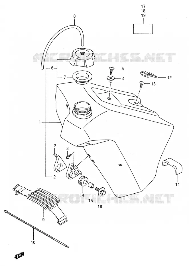 RESERVOIR D'ESSENCE Suzuki MOTO 125 RM 1991  RM125M(E28)