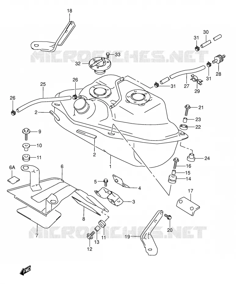RESERVOIR D'ESSENCE Suzuki MOTO 1500 INTRUDER 2008  VL1500K8(E2)