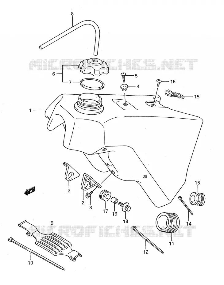 RESERVOIR D'ESSENCE Suzuki MOTO 250 RM 1991  RM250M(E28)