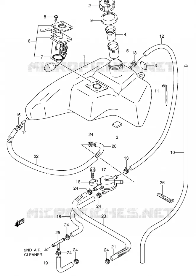 RESERVOIR D'ESSENCE Suzuki SCOOTER 125 UE 2001  UE125CTK1(P2)