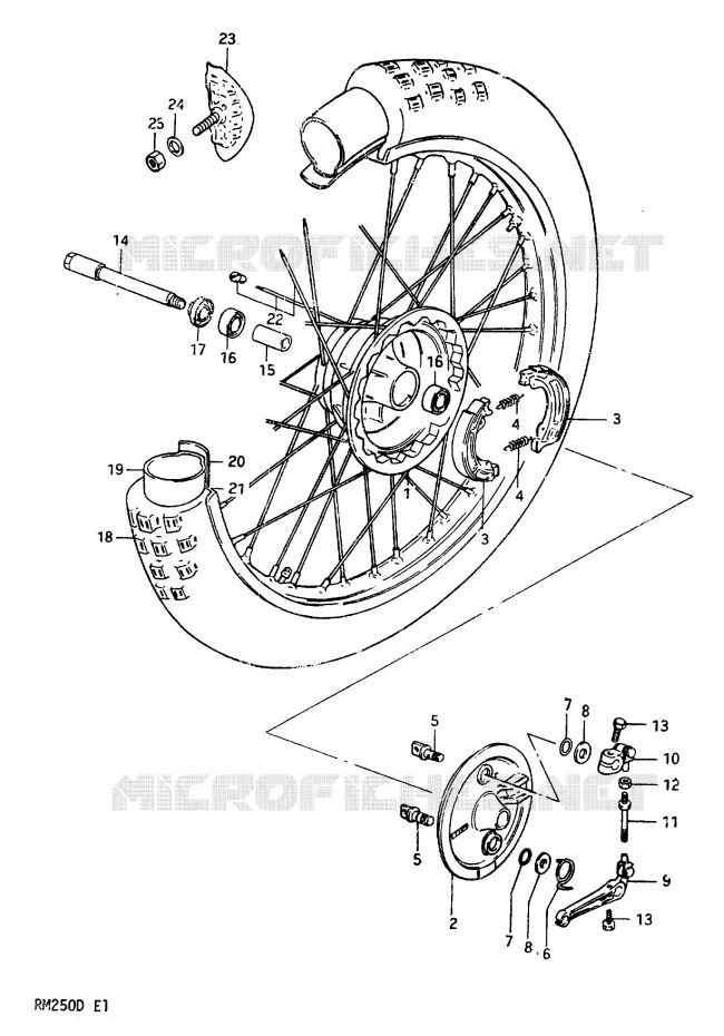 ROUE AVANT MODELE D Suzuki MOTO 250 RM 1983  RM250D(Z/D)