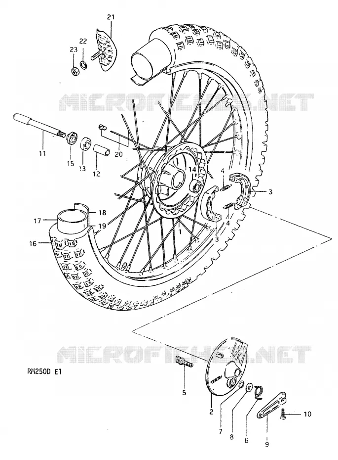 ROUE AVANT MODELE Z Suzuki MOTO 250 RM 1982  RM250Z(Z/D)