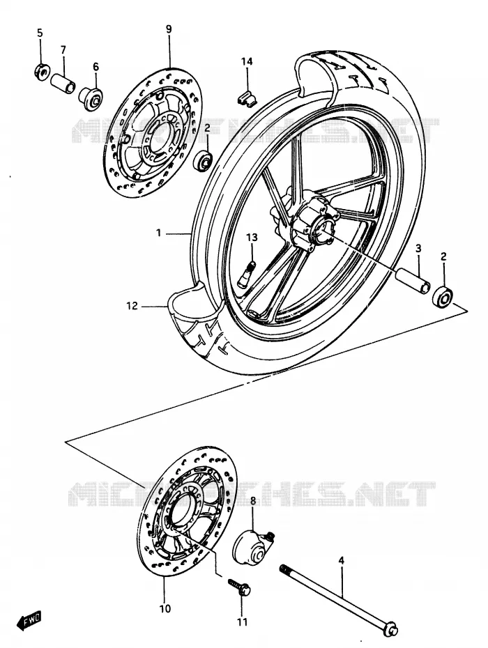 ROUE AVANT Suzuki MOTO 250 RG 1987  RG250H(G/H)