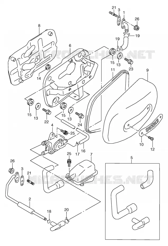 SYSTEME RECYCLAGE GAZ ECHAPPEMENT (E18) Suzuki MOTO 800 MARAUDER 1997  VZ800V(E2)