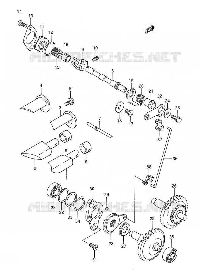 VALVE D'ECHAPPEMENT Suzuki MOTO 250 RM 1989  RM250K(E28)