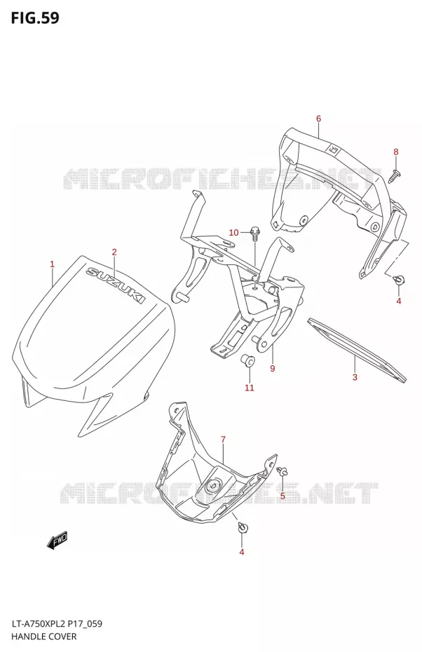 CARENAGE TETE DE FOURCHE2 P24) Suzuki QUAD 750 KINGQUAD 2012  LT-A750XP L2/LT-A750XPZ L2 (P17,P24)