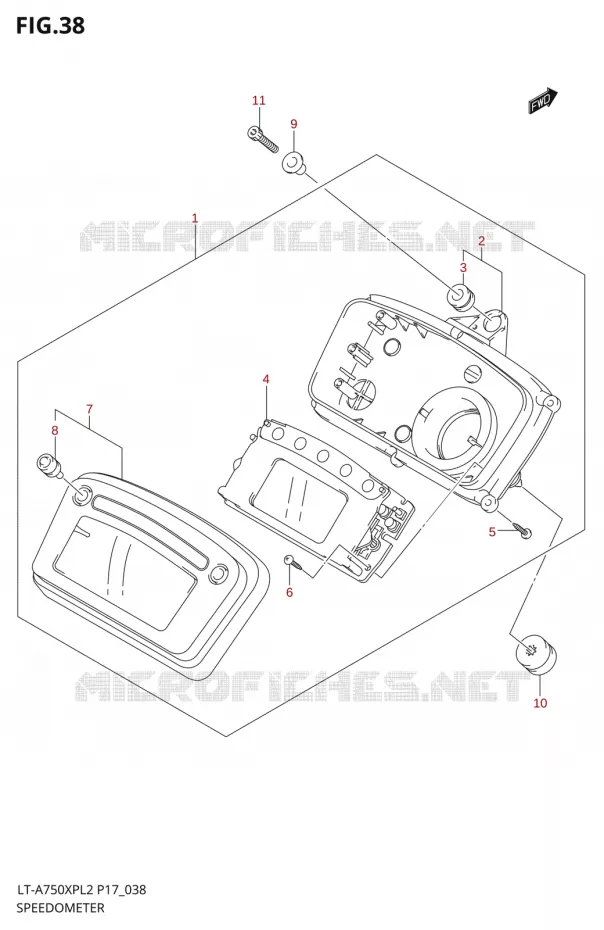 COMPTEUR (LT-A750XPZL2 P17) Suzuki QUAD 750 KINGQUAD 2012  LT-A750XP L2/LT-A750XPZ L2 (P17,P24)