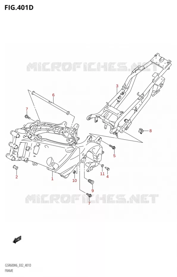 CADRE (L0) Suzuki MOTO 600 GSR 2006  GSR600K6(E19)