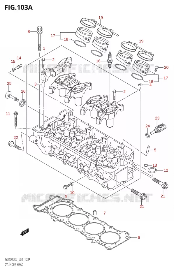 CULASSE Suzuki MOTO 600 GSR 2006  GSR600K6(E19)