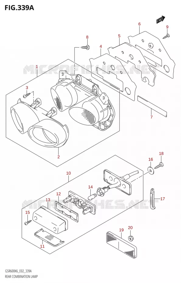 FEU ARRIERE Suzuki MOTO 600 GSR 2006  GSR600K6(E19)