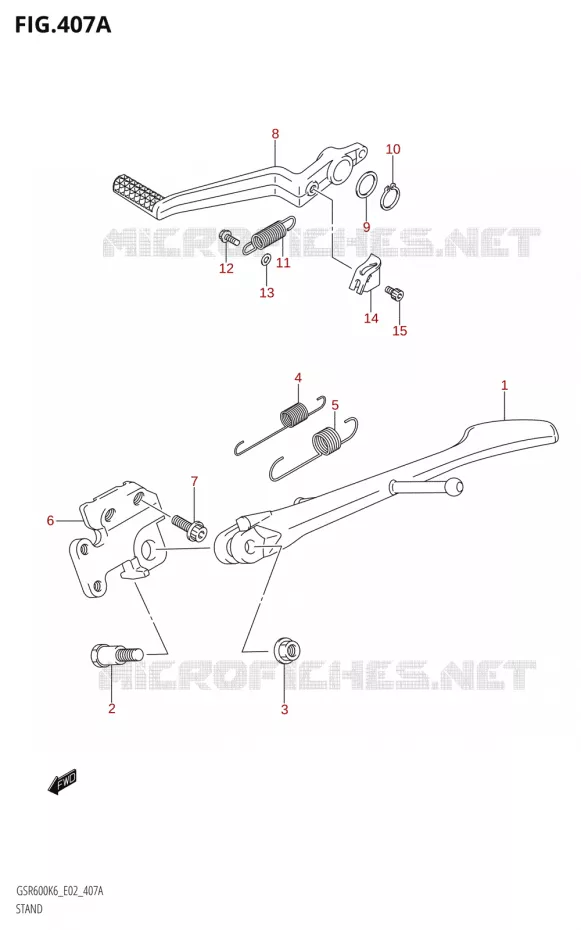 BEQUILLE Suzuki MOTO 600 GSR 2006  GSR600UK6(E19)