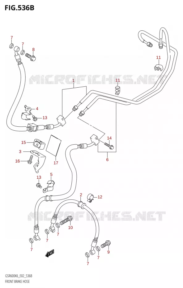 DURITE DE FREIN AVANT00A,GSR600UA) Suzuki MOTO 600 GSR 2006  GSR600UK6(E19)