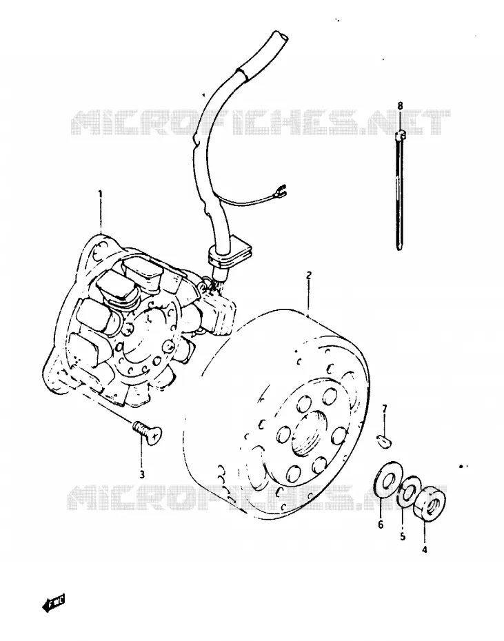 ALLUMAGE ROTOR - STATOR Suzuki MOTO 125 TS-X 1986  TS125XG(E/F/G)